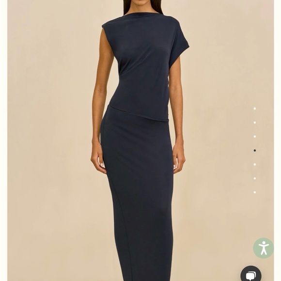 cult gaia Dresses & Skirts - Cult Gaia Jona Dress - NWT Navy Asymmetric One-Shoulder Maxi Dress
